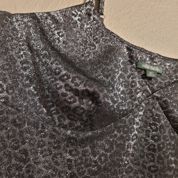 Wild Fable Metallic Silver Cheetah Print Top - Picture 6 of 7